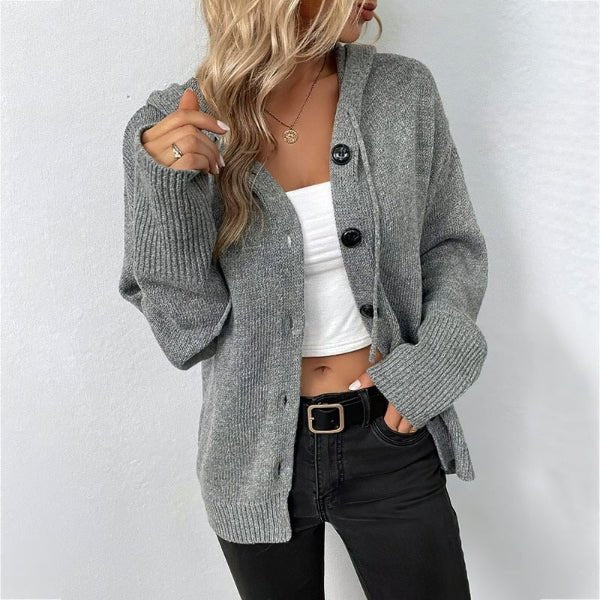 Womens Hooded Wool Blend Vest With Button Front For Layering - Nalani - UK Fashion Clothing and Decor