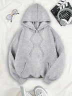 Women's Hoodie with Leopard Star Back Print – Casual Graphic Hooded Sweatshirt, Blue or Silver, S–XL – Flōre - Nalani - Fashion Clothing and Decor