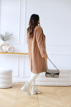 Women's lapel collar long sleeve double - breasted jacket - Nalani - UK Fashion Clothing and Decor