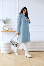 Women's lapel collar long sleeve double - breasted jacket - Nalani - UK Fashion Clothing and Decor