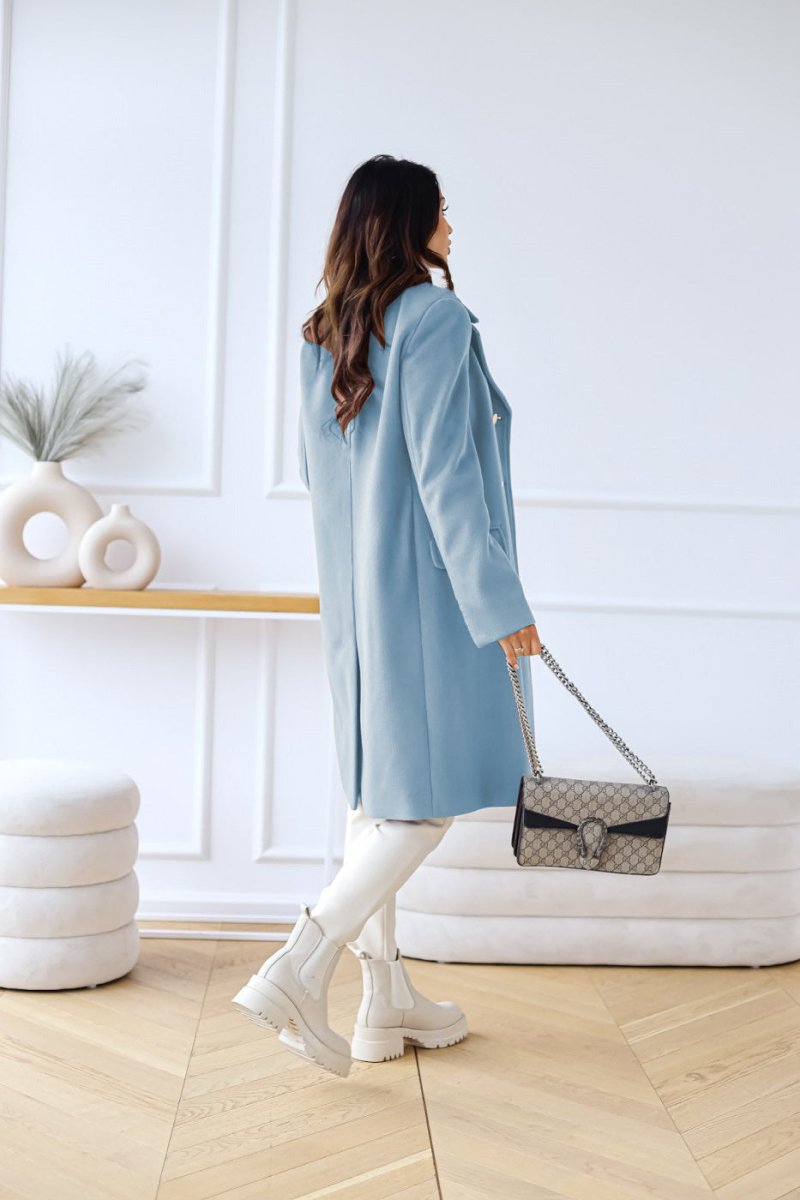 Women's lapel collar long sleeve double - breasted jacket - Nalani - UK Fashion Clothing and Decor