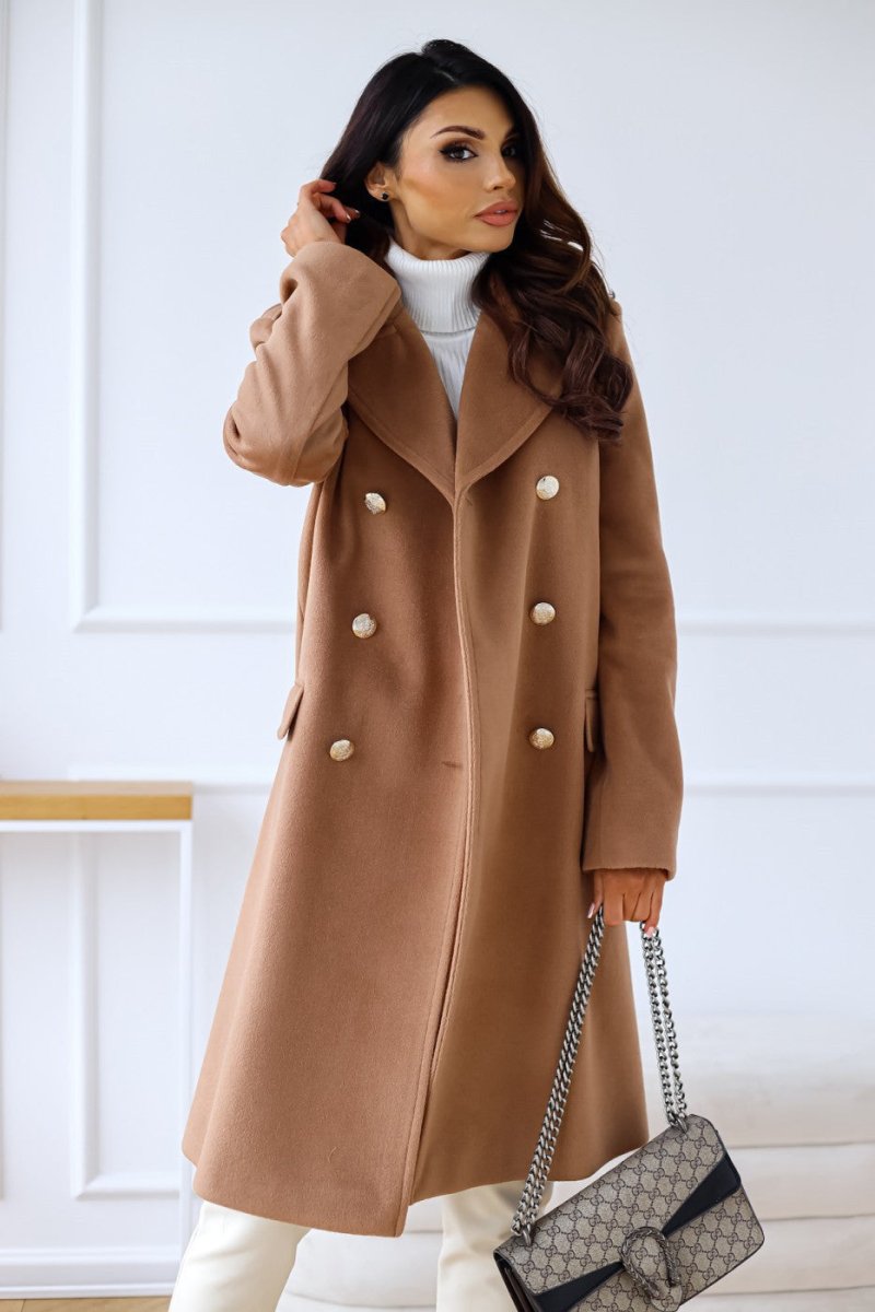 Women's lapel collar long sleeve double - breasted jacket - Nalani - UK Fashion Clothing and Decor