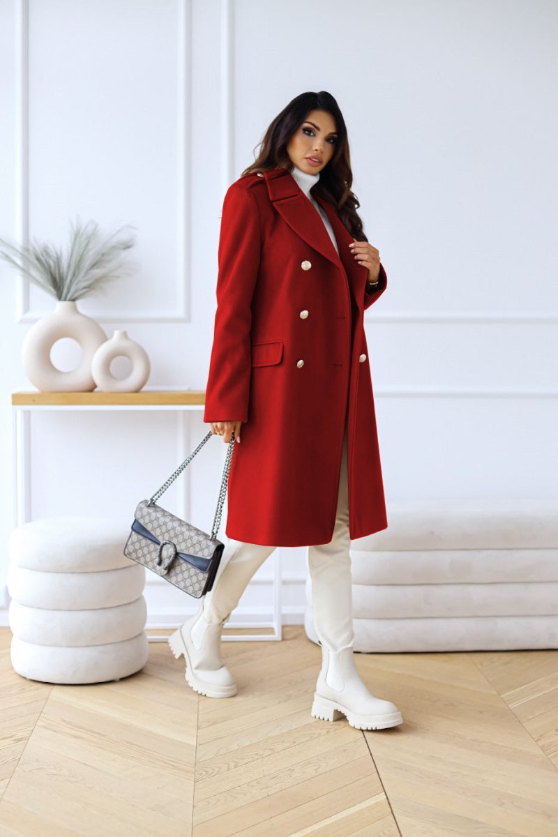 Women's lapel collar long sleeve double - breasted jacket - Nalani - UK Fashion Clothing and Decor