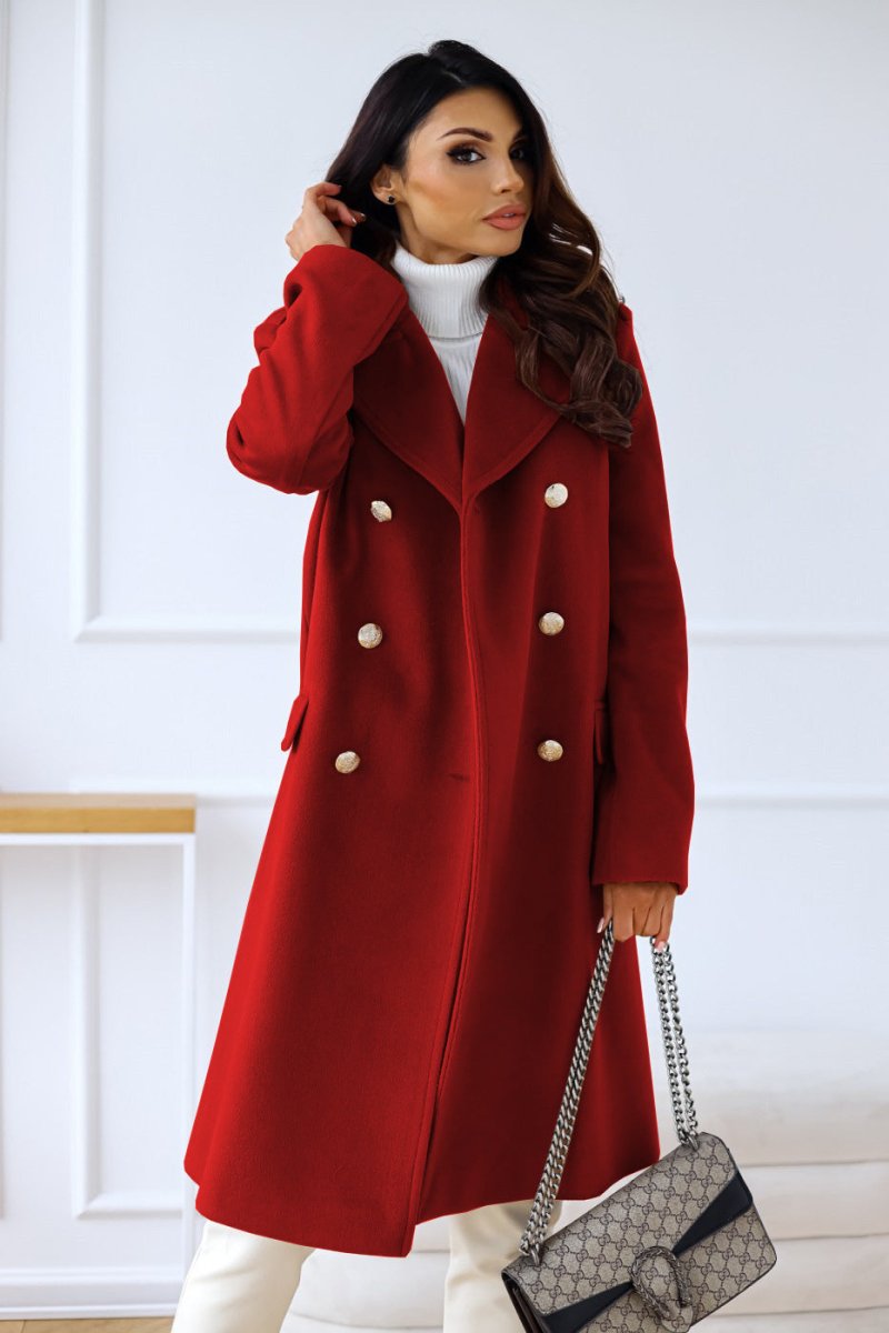 Women's lapel collar long sleeve double - breasted jacket - Nalani - UK Fashion Clothing and Decor