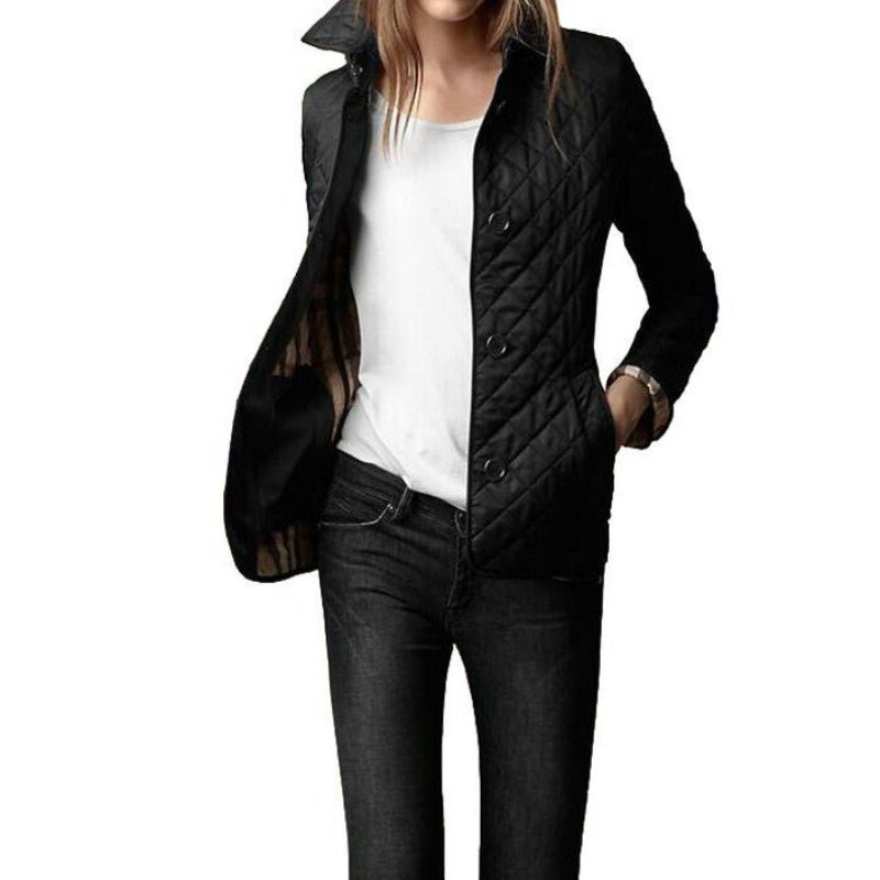 Women's lightweight quilted button closure coat - Nalani - UK Fashion Clothing and Decor