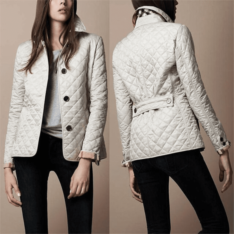 Women's lightweight quilted button closure coat - Nalani - UK Fashion Clothing and Decor