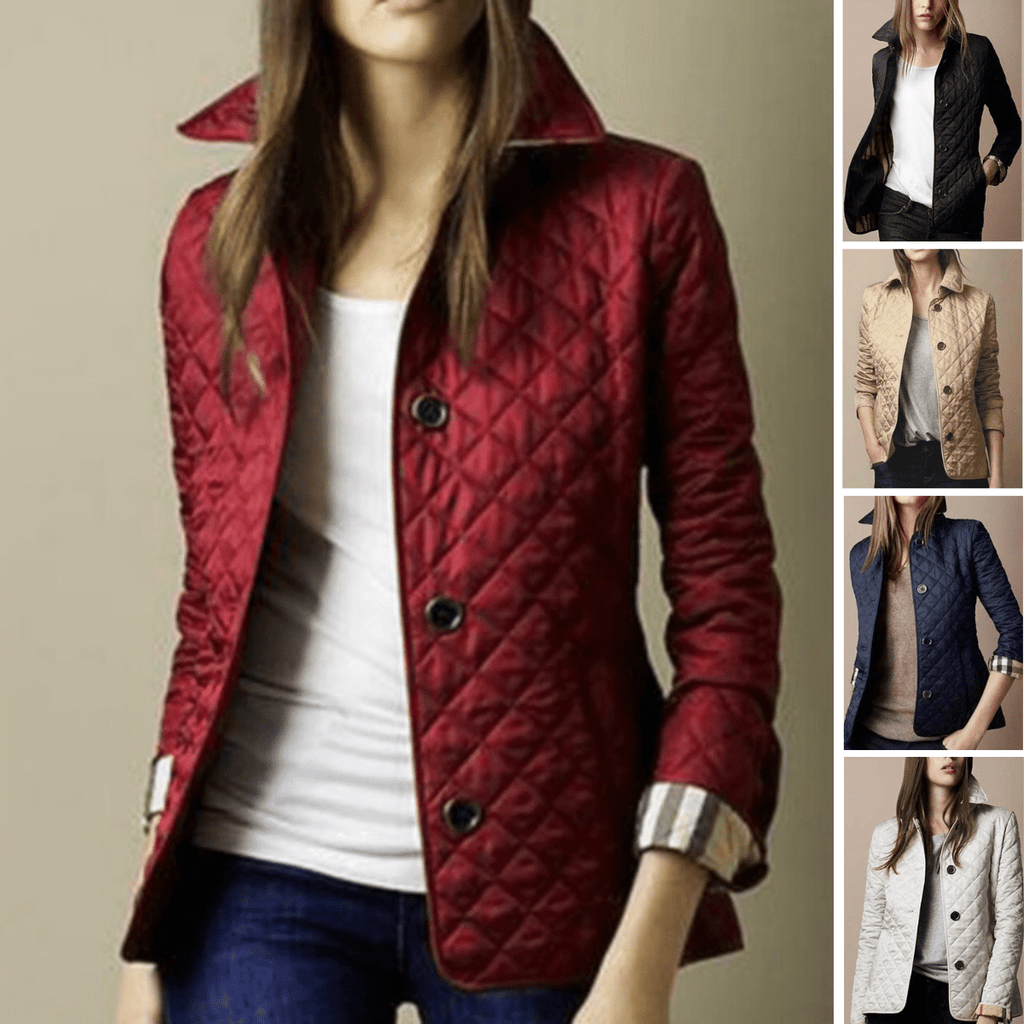 Women's lightweight quilted button closure coat - Nalani - UK Fashion Clothing and Decor