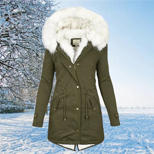Women's long sleeve warm winter coat - Nalani - UK Fashion Clothing and Decor