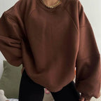 Women's loose round neck long sleeve sweater - Nalani - UK Fashion Clothing and Decor