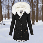 Women’s Parka Jacket – Fitted Silhouette – Water - Repellent – Faux Fur Hood – Long Length - Nalani - UK Fashion Clothing and Decor