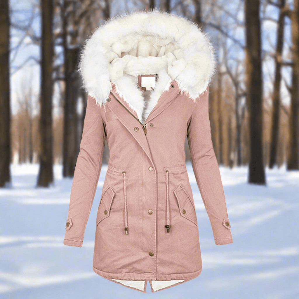 Women’s Parka Jacket – Fitted Silhouette – Water - Repellent – Faux Fur Hood – Long Length - Nalani - UK Fashion Clothing and Decor