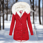 Women’s Parka Jacket – Fitted Silhouette – Water - Repellent – Faux Fur Hood – Long Length - Nalani - UK Fashion Clothing and Decor