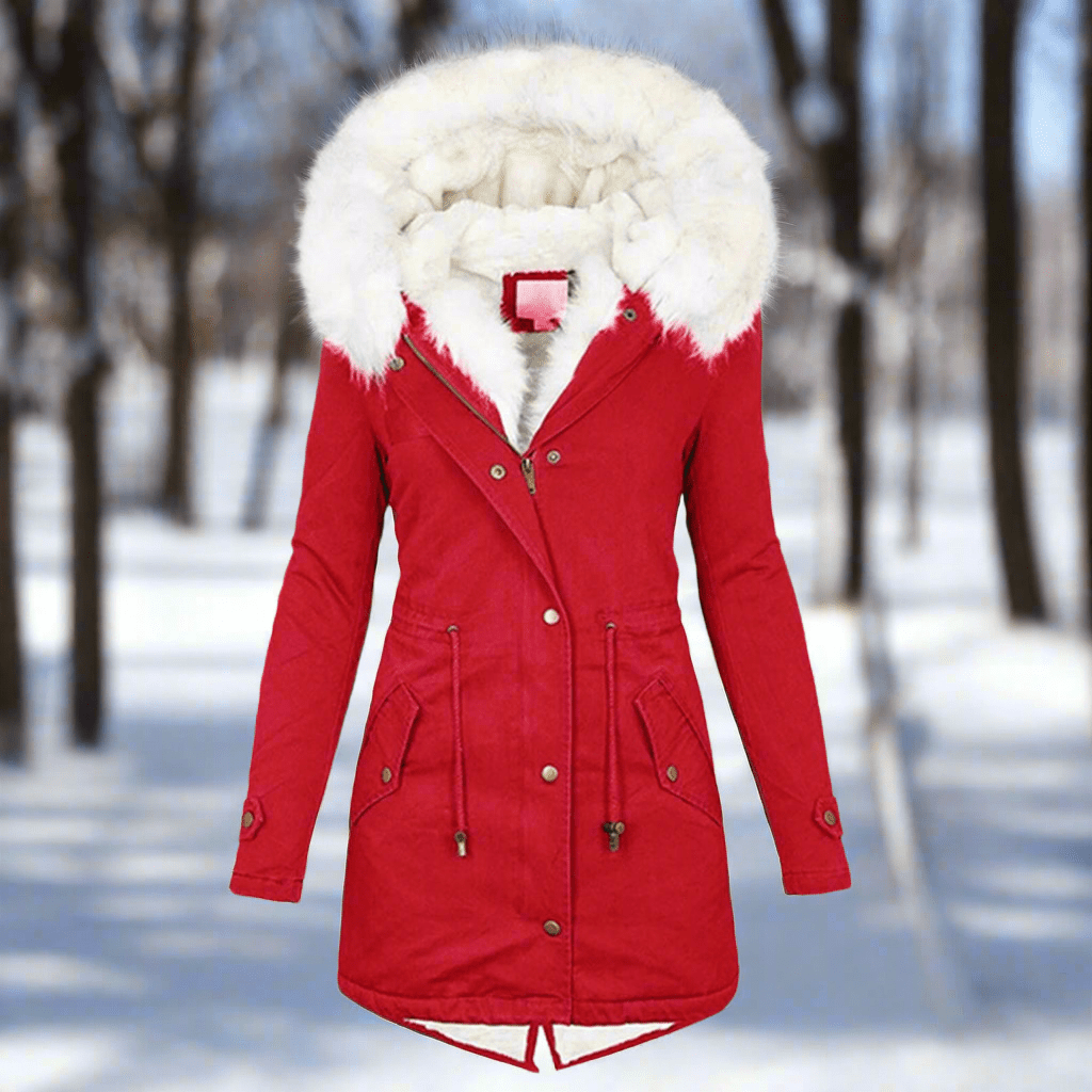 Women’s Parka Jacket – Fitted Silhouette – Water - Repellent – Faux Fur Hood – Long Length - Nalani - UK Fashion Clothing and Decor