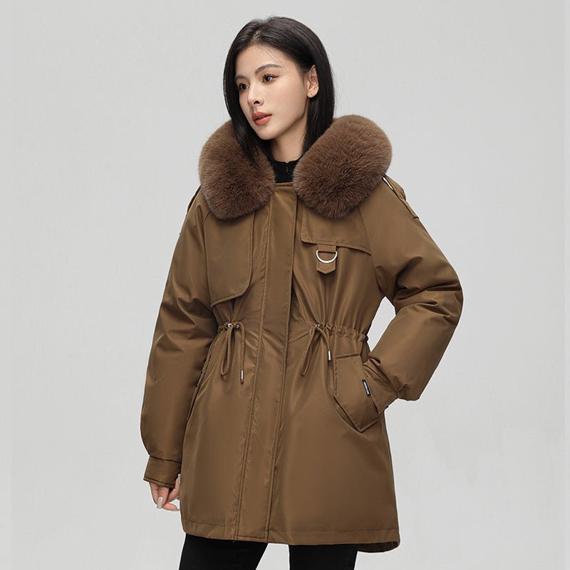 Women’s Parka Winter Jacket – Oversized Fit – Faux Fur Hood – Mid Length – Weather Resistant - Nalani - UK Fashion Clothing and Decor