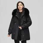Women’s Parka Winter Jacket – Oversized Fit – Faux Fur Hood – Mid Length – Weather Resistant - Nalani - UK Fashion Clothing and Decor