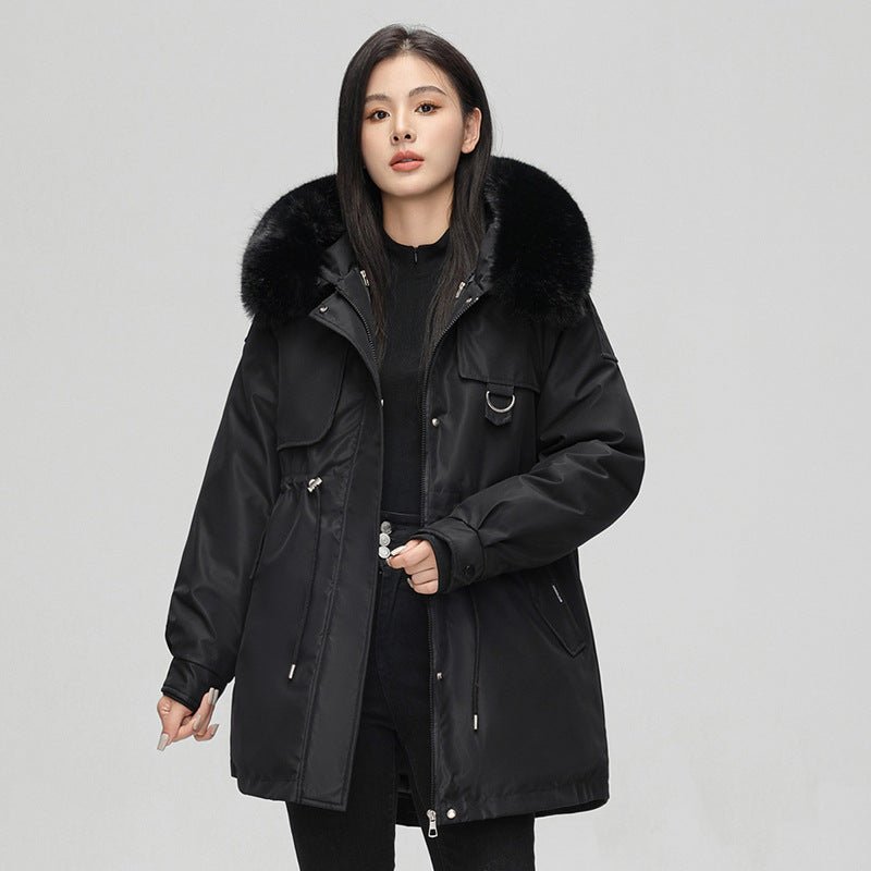 Women’s Parka Winter Jacket – Oversized Fit – Faux Fur Hood – Mid Length – Weather Resistant - Nalani - UK Fashion Clothing and Decor