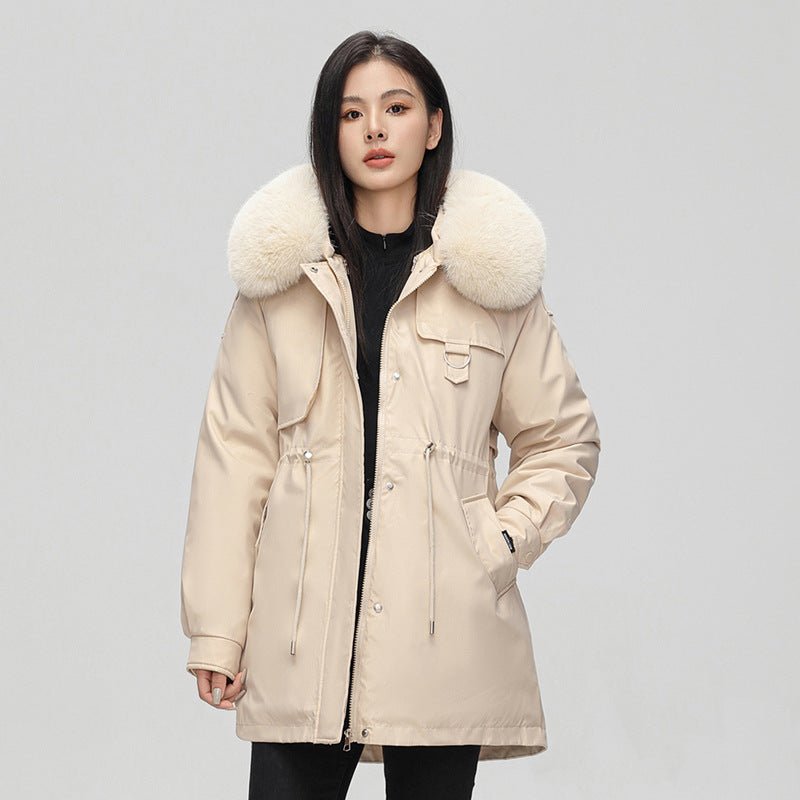 Women’s Parka Winter Jacket – Oversized Fit – Faux Fur Hood – Mid Length – Weather Resistant - Nalani - UK Fashion Clothing and Decor