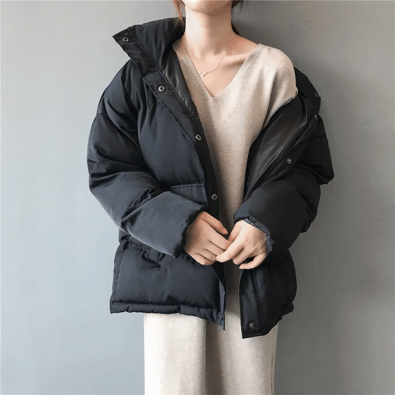 Women’s Parka Winter Jacket – Oversized Fit – Quilted Insulation – High Collar – Snap Closure - Nalani - UK Fashion Clothing and Decor