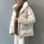 Women’s Parka Winter Jacket – Oversized Fit – Quilted Insulation – High Collar – Snap Closure - Nalani - UK Fashion Clothing and Decor