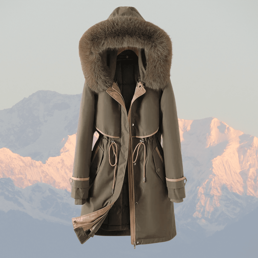 Women’s Parka Winter Jacket – Quilted Lining – Faux Fur Hood – Adjustable Waist – Zip Closure - Nalani - UK Fashion Clothing and Decor