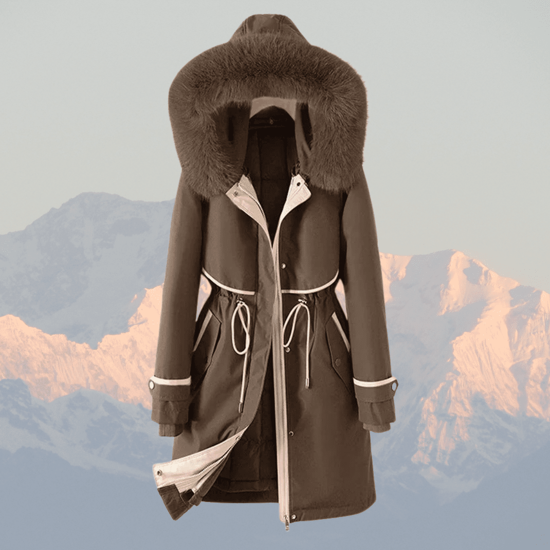 Women’s Parka Winter Jacket – Quilted Lining – Faux Fur Hood – Adjustable Waist – Zip Closure - Nalani - UK Fashion Clothing and Decor