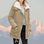 Women’s Parka Winter Jacket – Water - Resistant – Plush Lined – Hooded – Adjustable Waist – Mid - Length - Nalani - UK Fashion Clothing and Decor