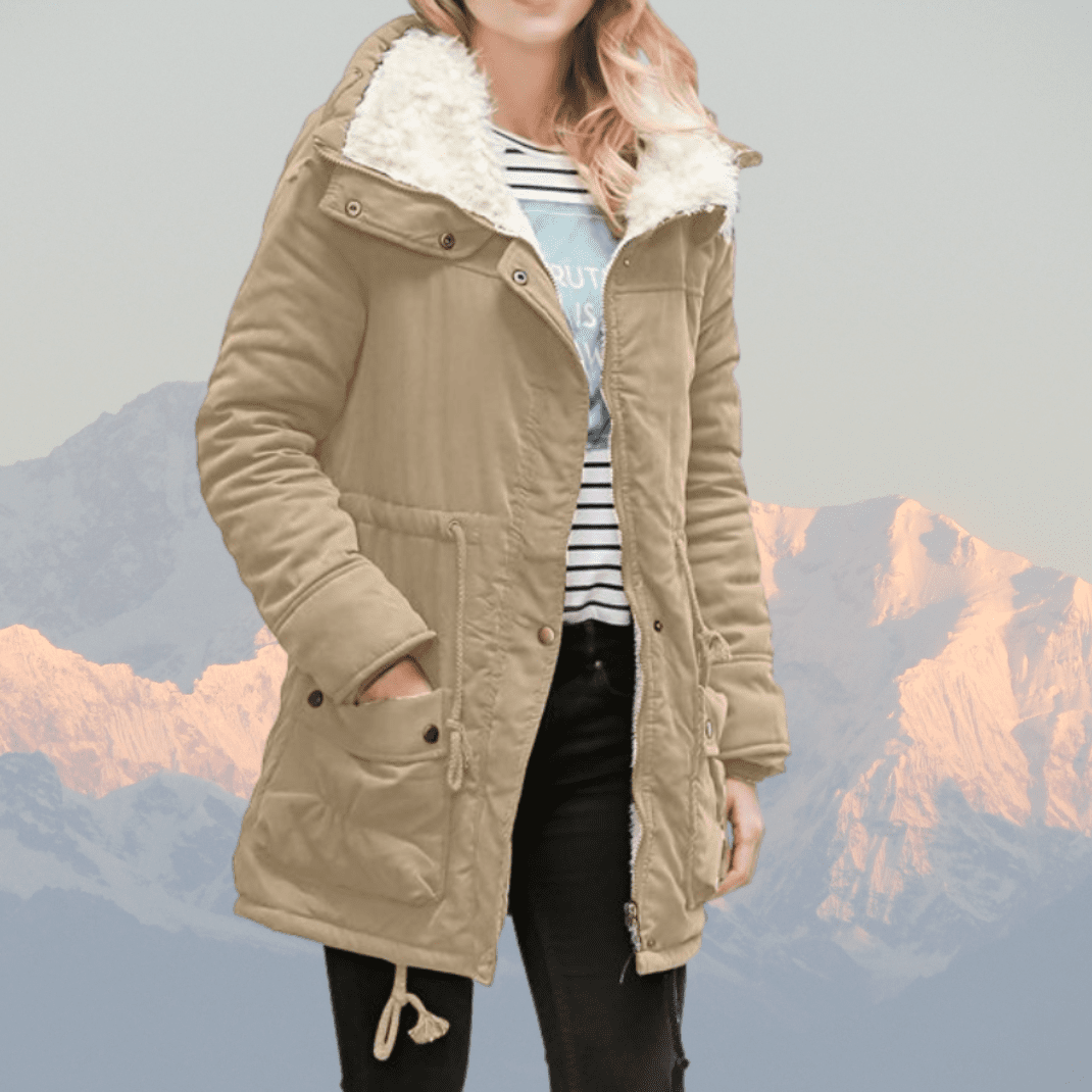 Women’s Parka Winter Jacket – Water - Resistant – Plush Lined – Hooded – Adjustable Waist – Mid - Length - Nalani - UK Fashion Clothing and Decor