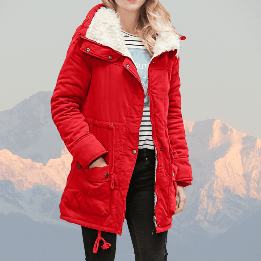 Women’s Parka Winter Jacket – Water - Resistant – Plush Lined – Hooded – Adjustable Waist – Mid - Length - Nalani - UK Fashion Clothing and Decor