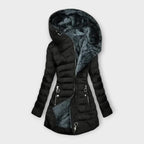 Women's Quilted Puffer Coat with Oversized Hood – Long Padded Winter Coat with Plush Lining, Zip Pockets, 3 Colours, S–2XL - Nalani - Fashion Clothing and Decor