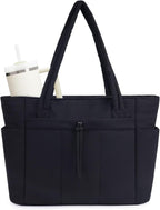 Women’s Quilted Puffer Tote Bag - Waterproof 15.6 Inch Laptop Travel Bag - Nalani - Fashion Clothing and Decor