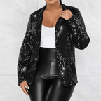 Women's Sequin Blazer | Ruched - Nalani - Fashion Clothing and Decor