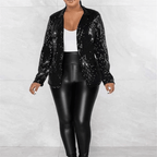 Women's Sequin Blazer | Ruched - Nalani - Fashion Clothing and Decor