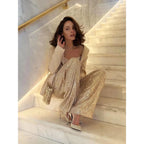 Women's Sequin Trousers | High Waist - Nalani - Fashion Clothing and Decor