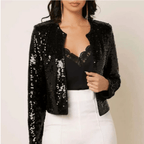 Women's Sequin Zip - Up Blazer | Short - Nalani - Fashion Clothing and Decor