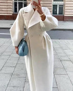 Women's stylish lantern sleeve long coat with collar - Nalani - UK Fashion Clothing and Decor