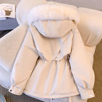 Women's stylish winter coat with fur hood - Nalani - UK Fashion Clothing and Decor