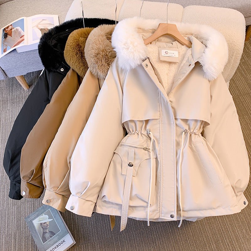 Women's stylish winter coat with fur hood - Nalani - UK Fashion Clothing and Decor