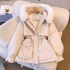 Women's stylish winter coat with fur hood - Nalani - UK Fashion Clothing and Decor