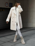 Women's suede jacket suit collar long cardigan - Nalani - UK Fashion Clothing and Decor