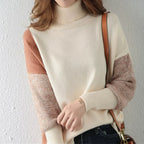 Women’s Sweater – High Collar – Loose Fit – Knitted Wool Blend – Ribbed Cuffs and Hem - Nalani - UK Fashion Clothing and Decor