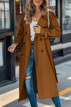 Women’s Trench Coat – Relaxed Fit – Double - Breasted – Belted Waist – Breathable Blend - Nalani - UK Fashion Clothing and Decor