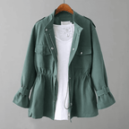 Women’s Trench Coat – Relaxed Fit – Zipper Front – Adjustable Waist – Utility Style - Nalani - UK Fashion Clothing and Decor