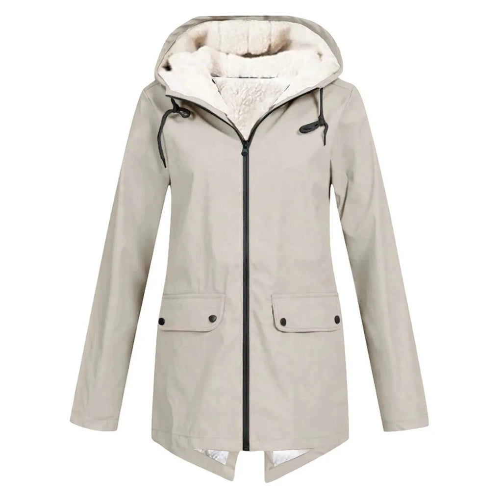 Women’s Trench Coat – Waterproof – Fleece Lined – Hooded – Tailored Fit – Mid Length - Nalani - UK Fashion Clothing and Decor