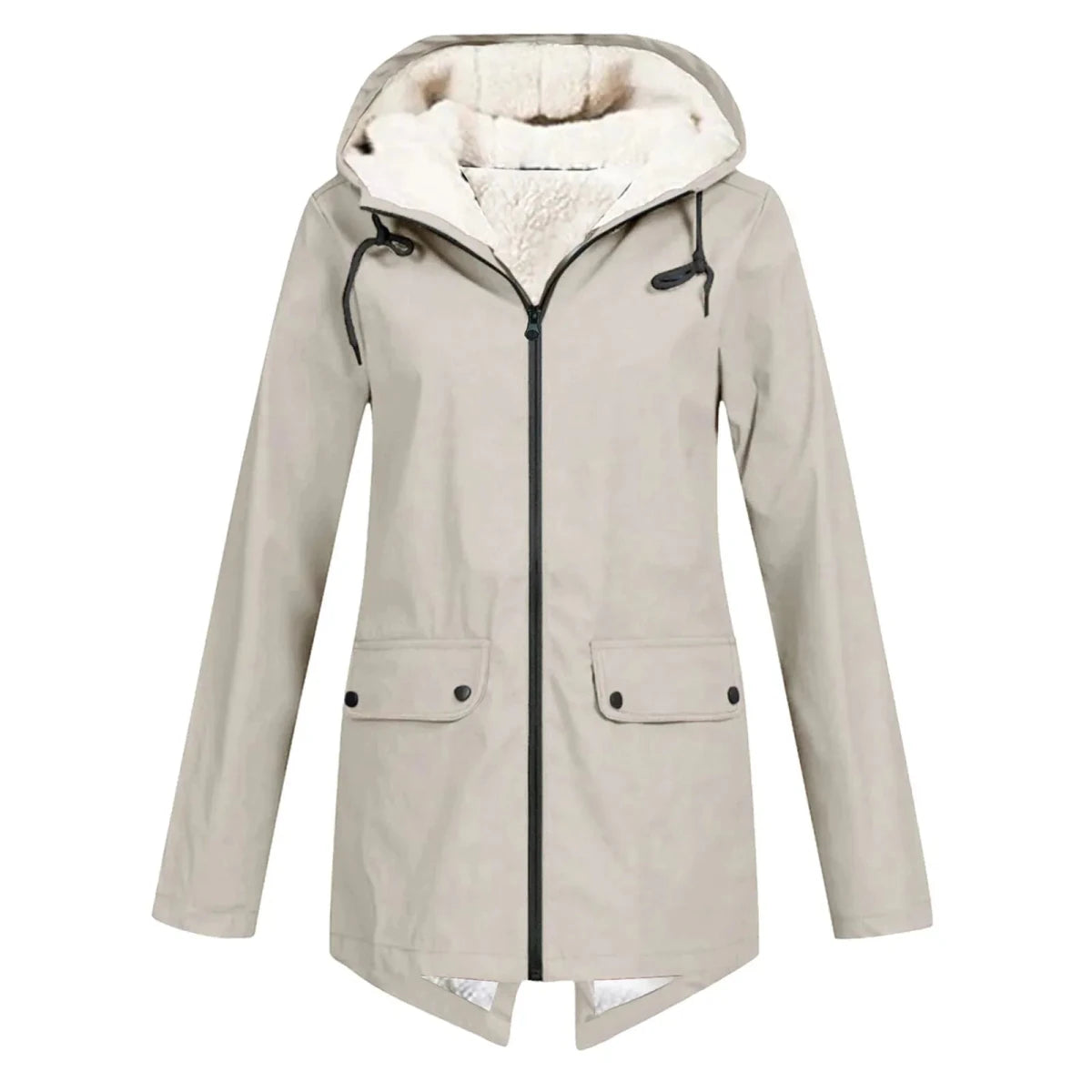 Women’s Trench Coat – Waterproof – Fleece Lined – Hooded – Tailored Fit – Mid Length - Nalani - UK Fashion Clothing and Decor