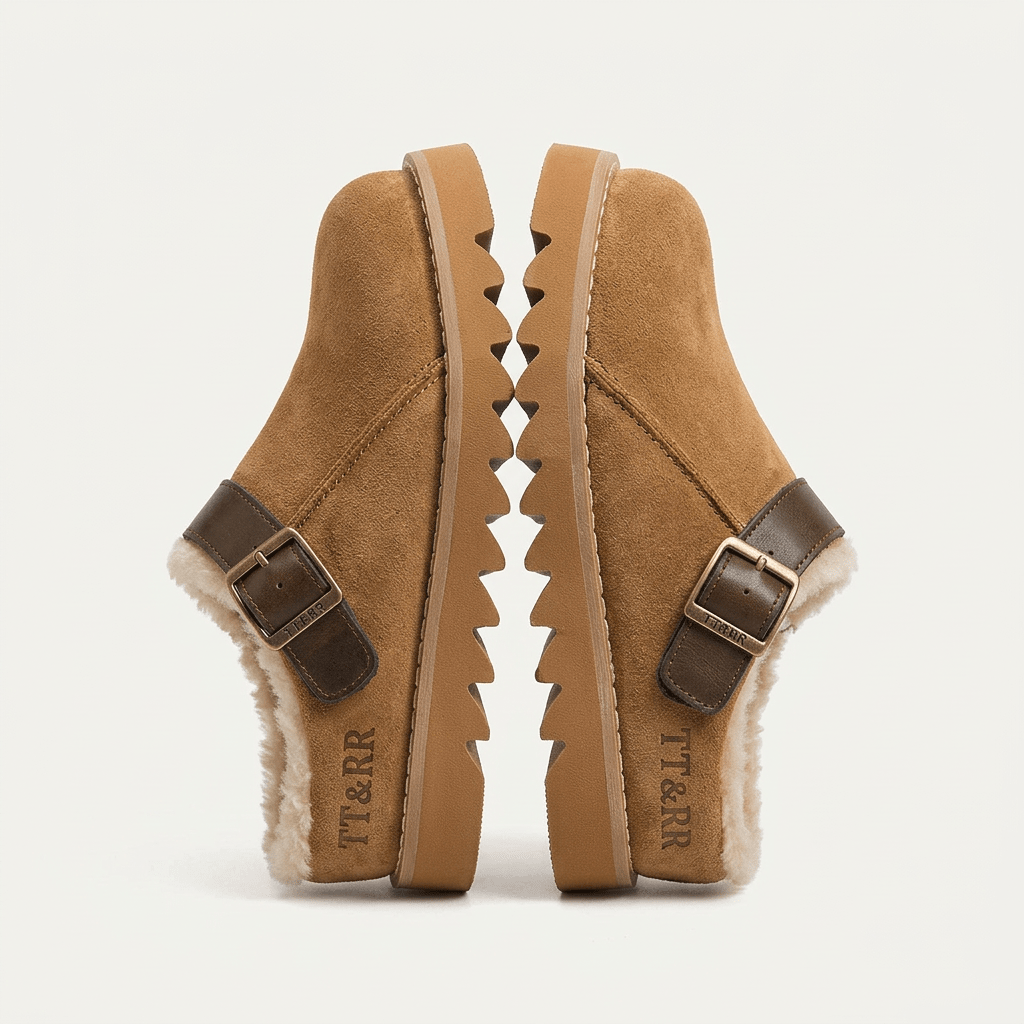 Women's Warm Clogs – Fleece Lined Winter Slippers & Mules with Soft Lining, Brown, EU 35–43 – Isana - Nalani - Fashion Clothing and Decor