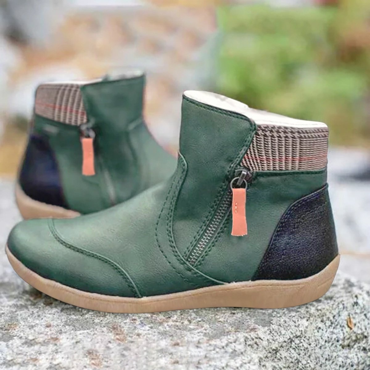 Women's Water-Repellent Ankle Boots – Booties with Side Zip & Non-Slip Tread, 5 Colors, EU 34–44 – Luna - Nalani - Fashion Clothing and Decor