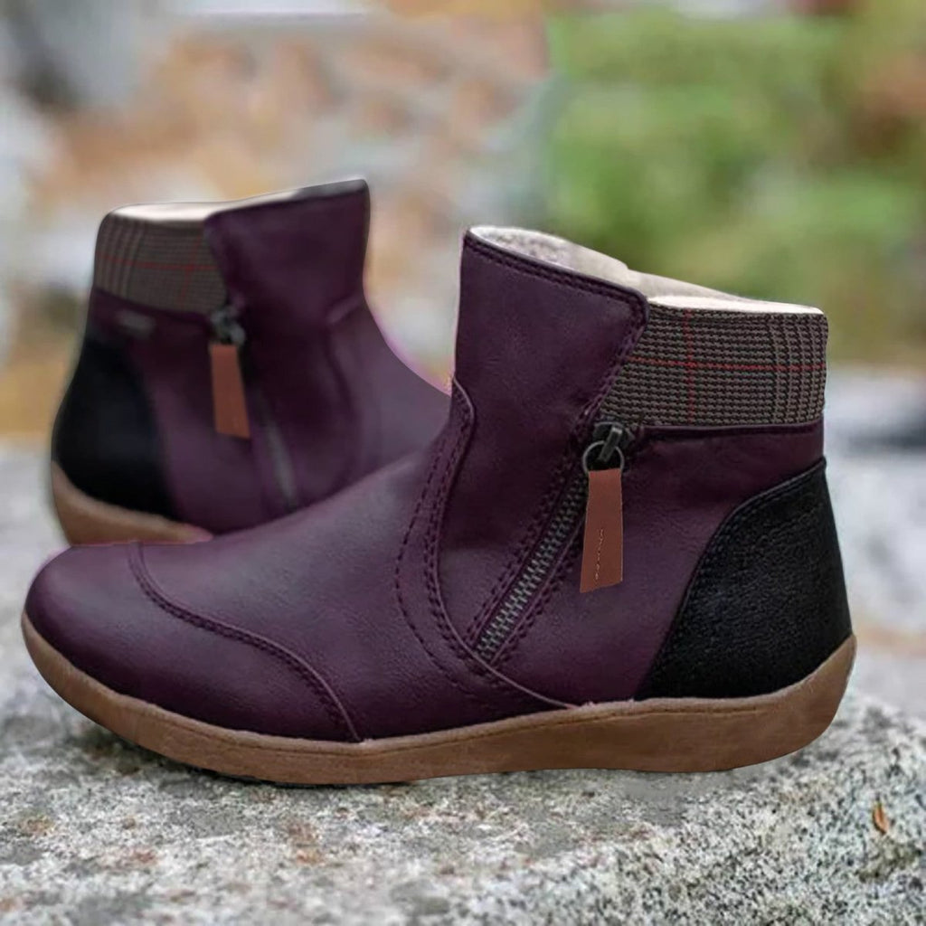 Women's Water-Repellent Ankle Boots – Booties with Side Zip & Non-Slip Tread, 5 Colors, EU 34–44 – Luna - Nalani - Fashion Clothing and Decor