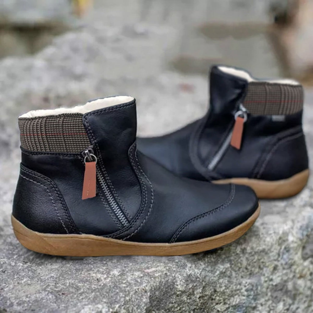 Women's Water-Repellent Ankle Boots – Booties with Side Zip & Non-Slip Tread, 5 Colors, EU 34–44 – Luna - Nalani - Fashion Clothing and Decor