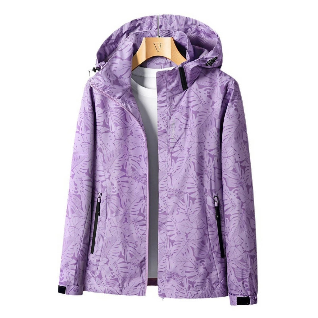 Women’s Waterproof Jacket – Lightweight Wind - Resistant – Adjustable Hood – Zip Pockets - Nalani - UK Fashion Clothing and Decor