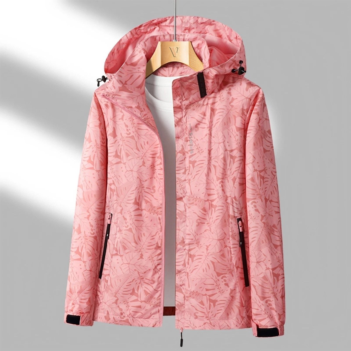 Women’s Waterproof Jacket – Lightweight Wind - Resistant – Adjustable Hood – Zip Pockets - Nalani - UK Fashion Clothing and Decor